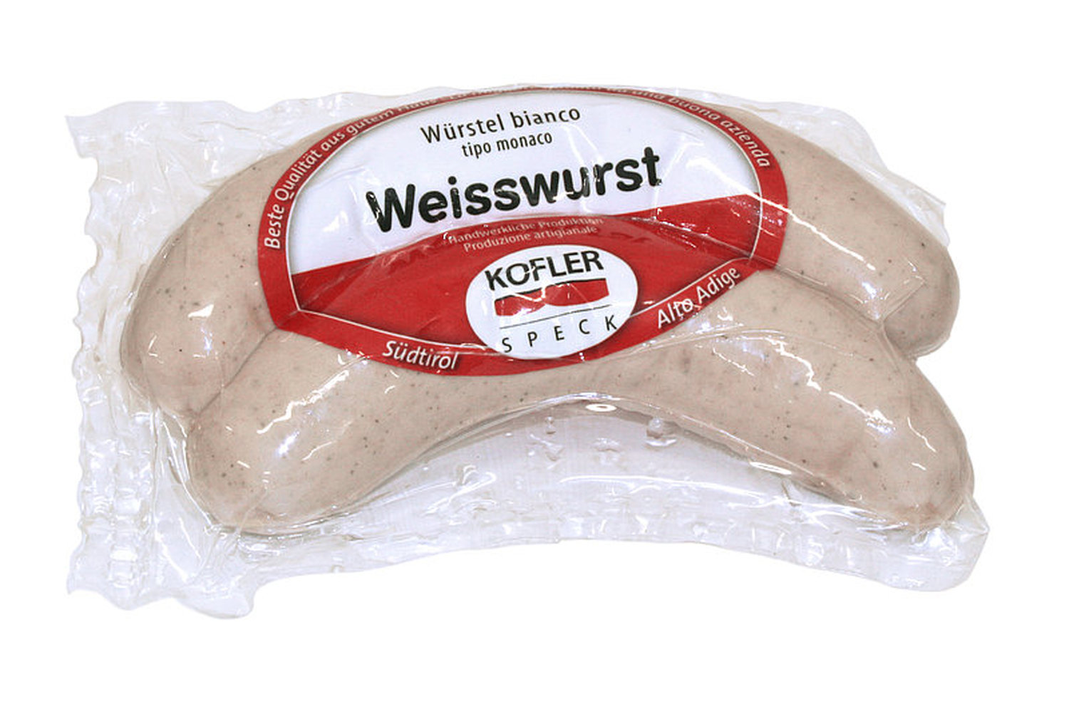 Würstel Weisswurst Monaco 4 pc vac. app. 350 gr. - Kofler Speck - H&H Shop